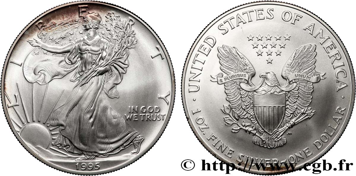 UNITED STATES OF AMERICA 1 Dollar type Silver Eagle 1995 Philadelphie MS 