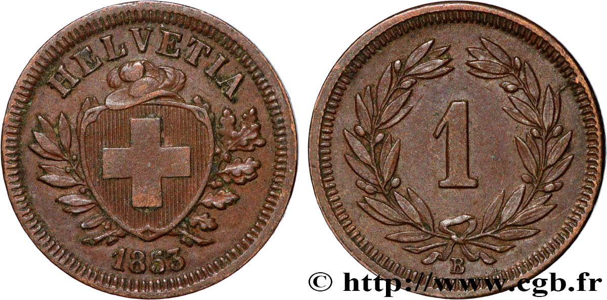 SVIZZERA  1 Centime (Rappen) 1853 Paris q.SPL 