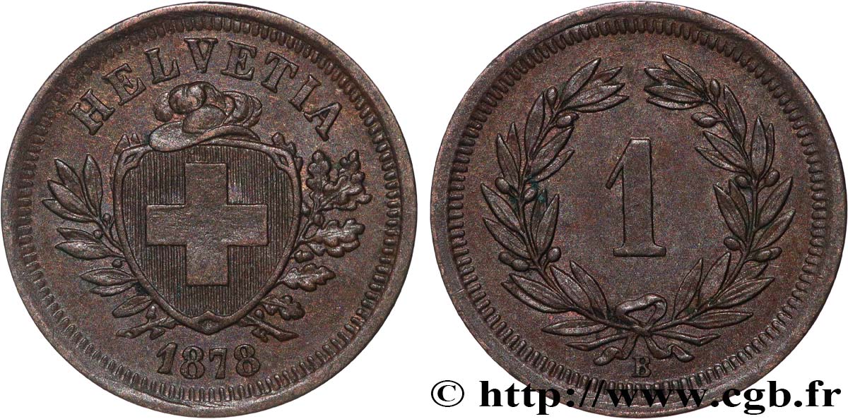 SCHWEIZ 1 rappen 1878 Berne VZ 