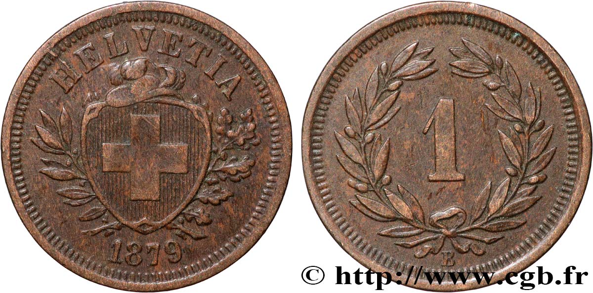 SUISSE - CONFÉDÉRATION HELVÉTIQUE 1 Centime (Rappen) 1879 Berne TTB+ 