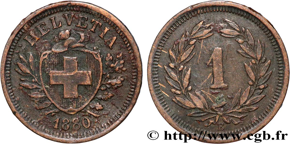 SVIZZERA  1 Centime (Rappen) 1880 Berne BB 