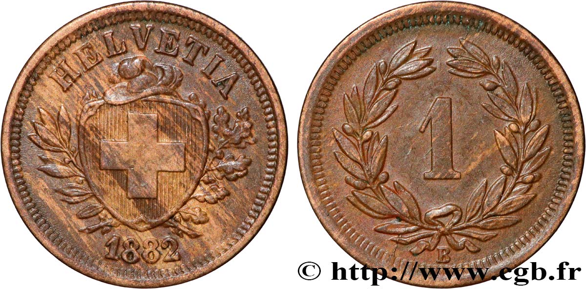 SUIZA 1 Centime (Rappen) 1882 Berne EBC 