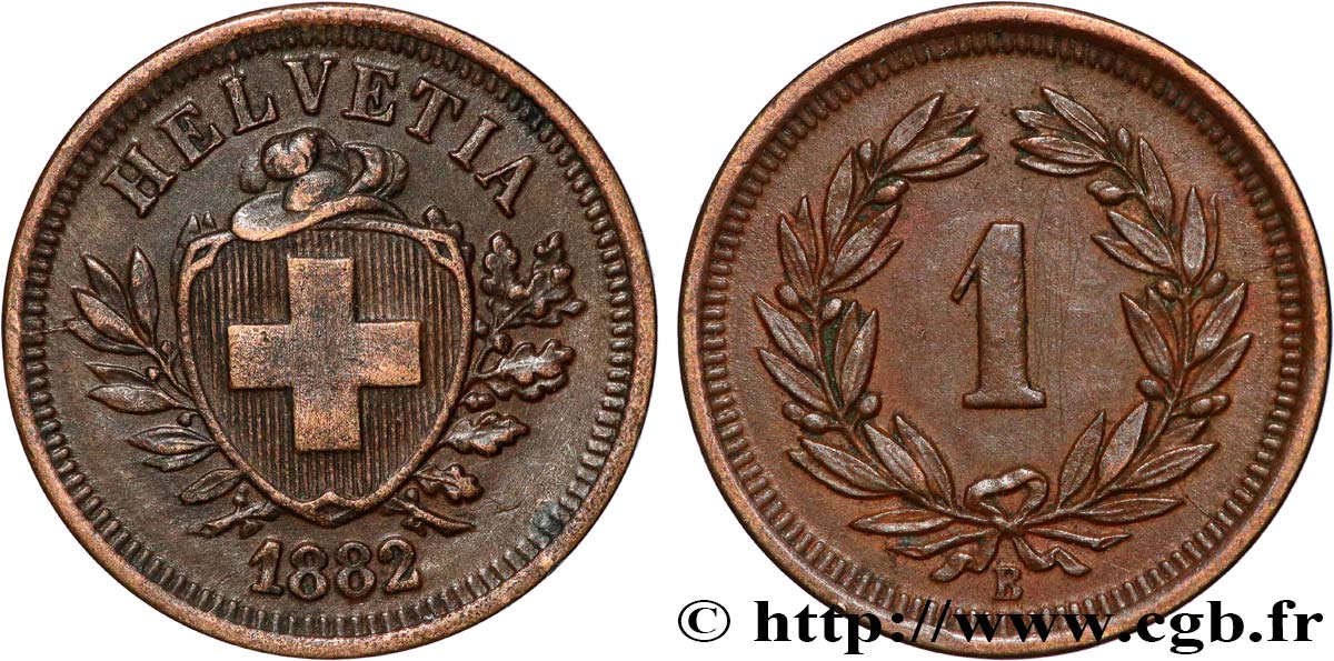 SVIZZERA  1 Centime (Rappen) 1882 Berne q.SPL 