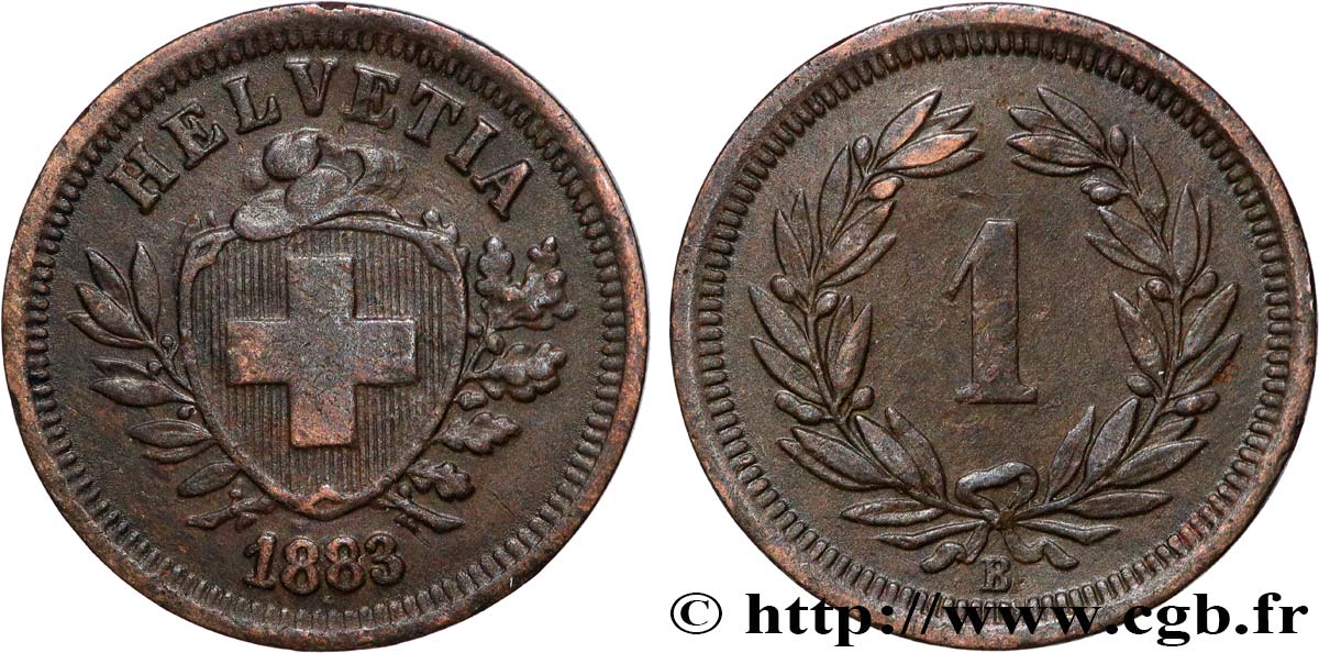 SCHWEIZ 1 Centime (Rappen) 1883 Berne fVZ 