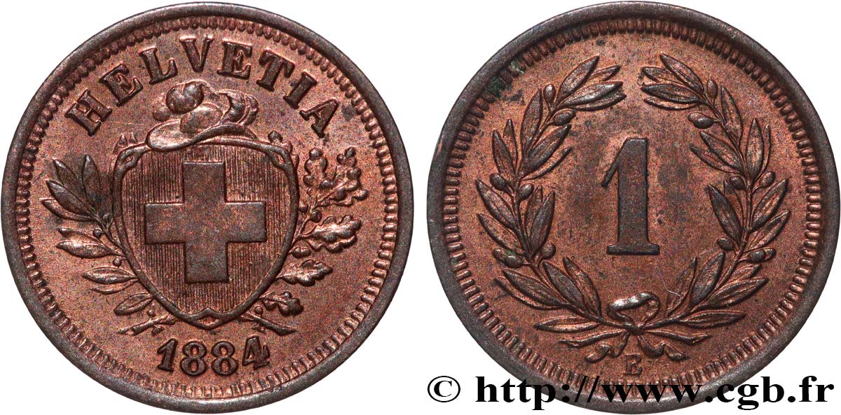 SUIZA 1 Centime (Rappen) 1884 Berne EBC 