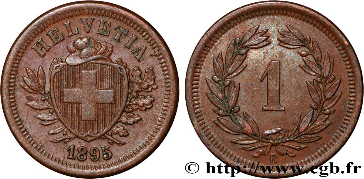 SCHWEIZ 1 Centime (Rappen) 1895 Berne fVZ 