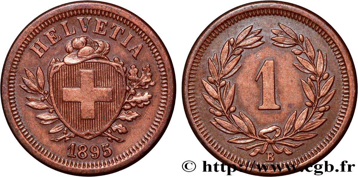 SCHWEIZ 1 Centime (Rappen) 1895 Berne fVZ 