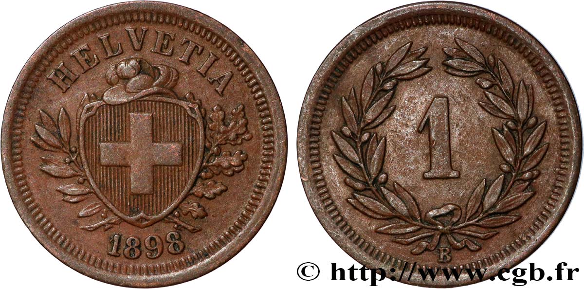 SUISSE 1 Centime (Rappen) 1898 Berne TTB+ 