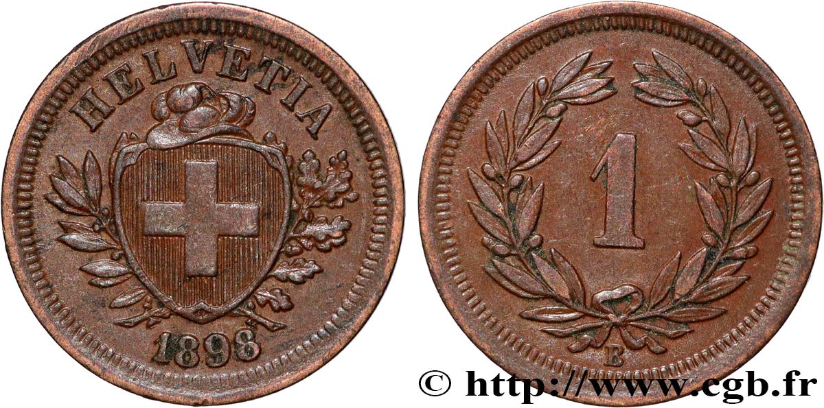 SCHWEIZ 1 Centime (Rappen) 1898 Berne fVZ 