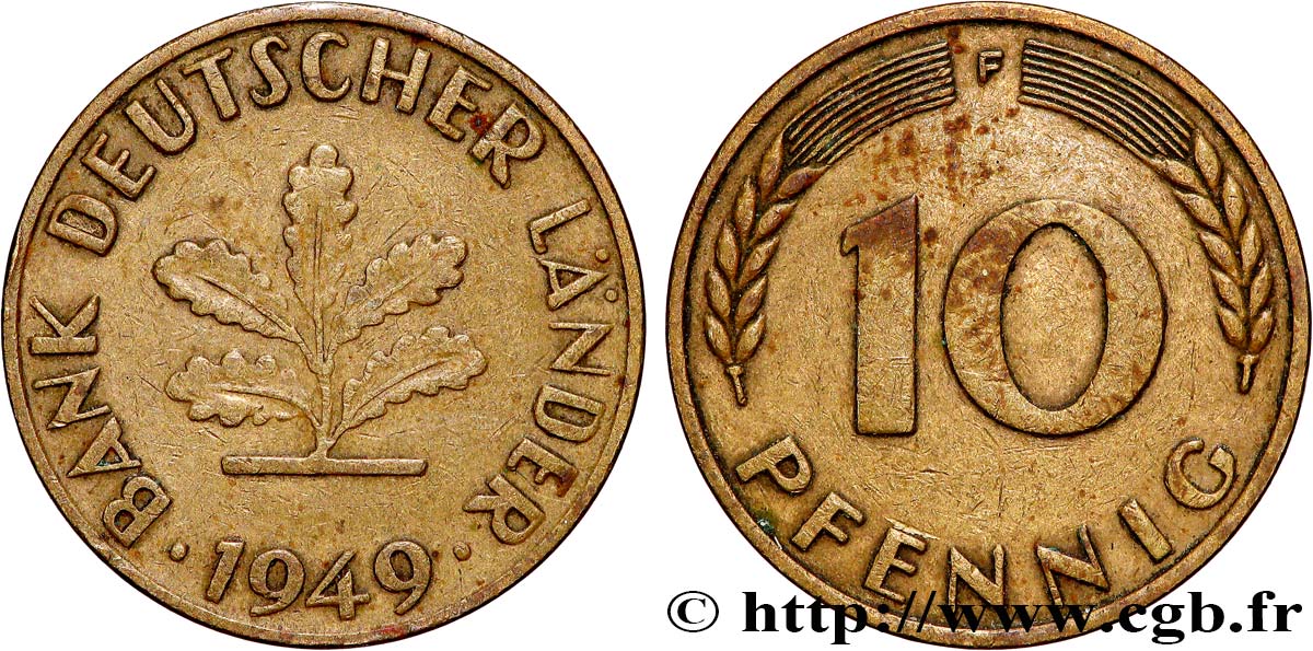 ALLEMAGNE 10 Pfennig “Bank deutscher Länder”