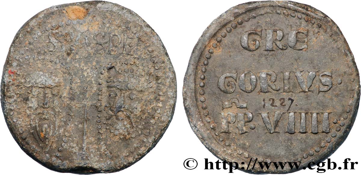 ÉTATS DU PAPE - GRÉGOIRE IX (Hugolin d Anagni) Bulle n.d. Rome TTB/TTB+ 