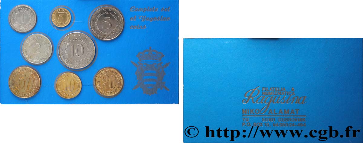YUGOSLAVIA Lot 8 monnaies 1965-1981  SPL 