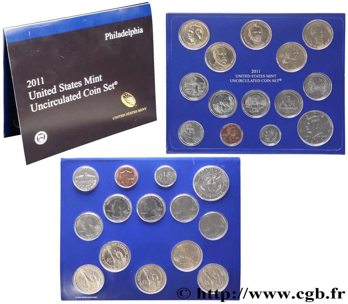 ÉTATS-UNIS D AMÉRIQUE Série 14 monnaies 2011 Philadelphie FDC 