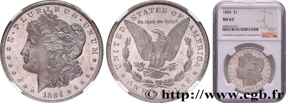 ÉTATS-UNIS D AMÉRIQUE 1 Dollar Morgan 1883 Philadelphie SPL63 NGC