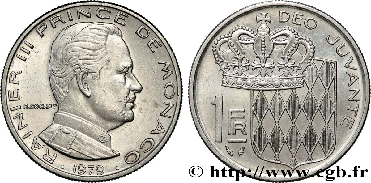 MONACO 1 Franc Rainier III 1979 Paris EBC 