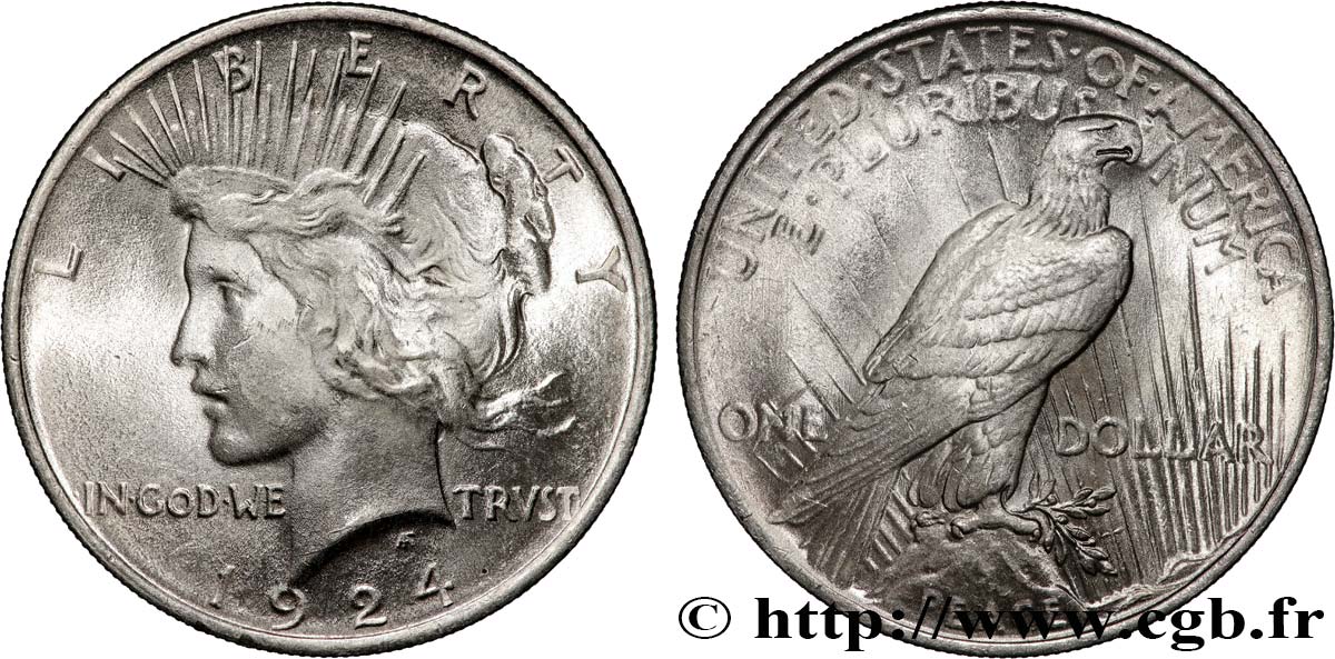 ESTADOS UNIDOS DE AMÉRICA 1 Dollar type Peace 1924 Philadelphie EBC 