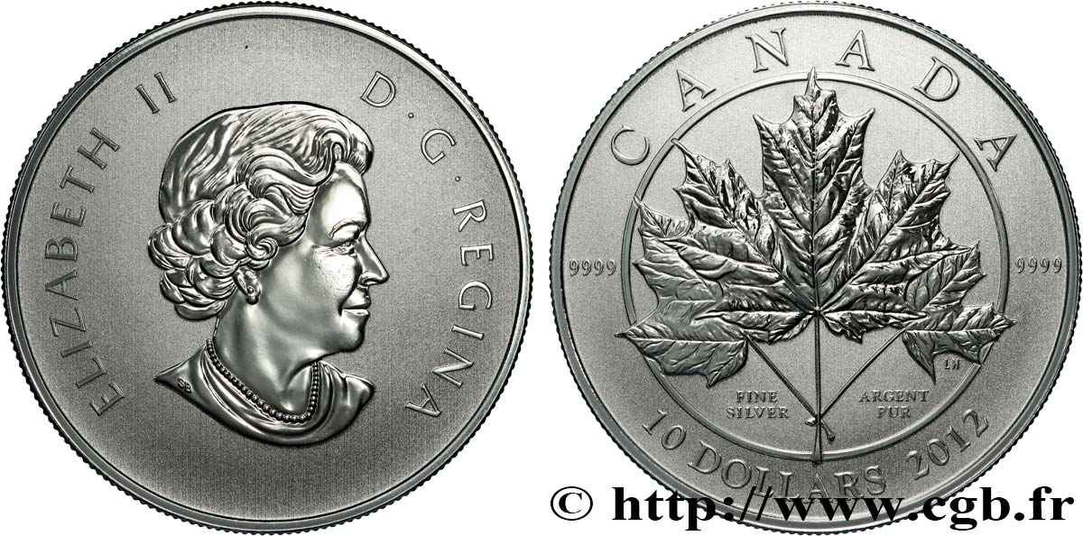CANADA 10 Dollars Proof Feuille d’érable 2012  MS 