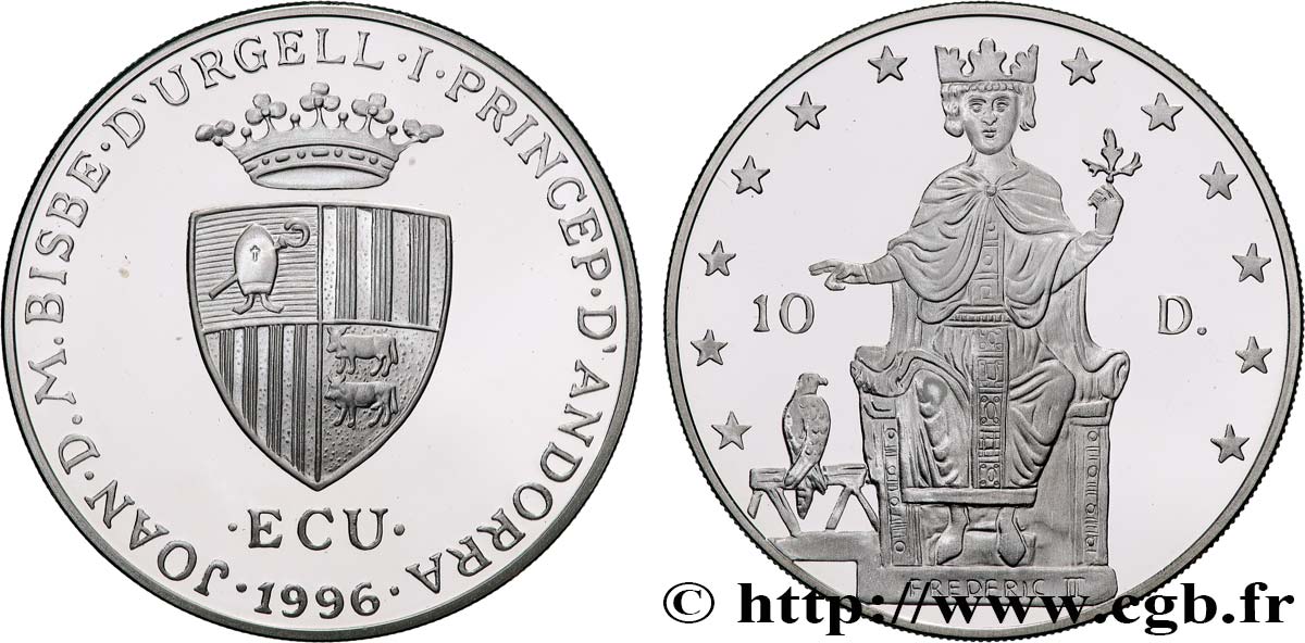 ANDORRA 10 Diners Proof Frédéric II 1996  MS 