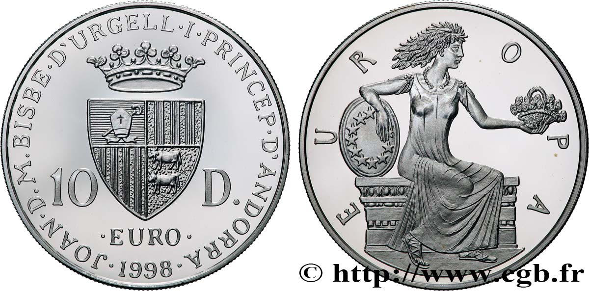 ANDORRA 10 Diners Proof Europa 1998  MS 
