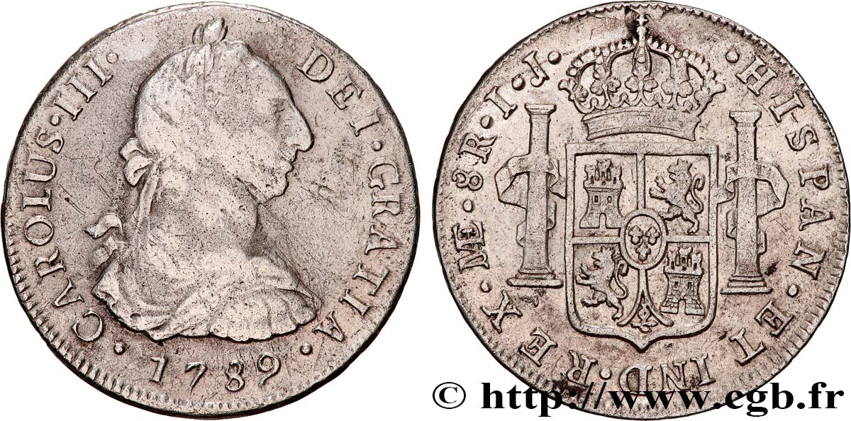 PÉROU - CHARLES III 8 Reales 1789 Lima TB/TB+ 