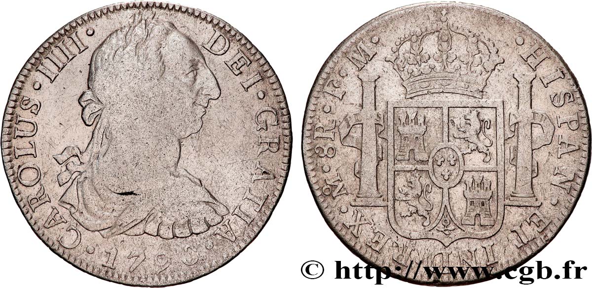 MESSICO - CARLO IV 8 Reales  1790 Mexico MB 