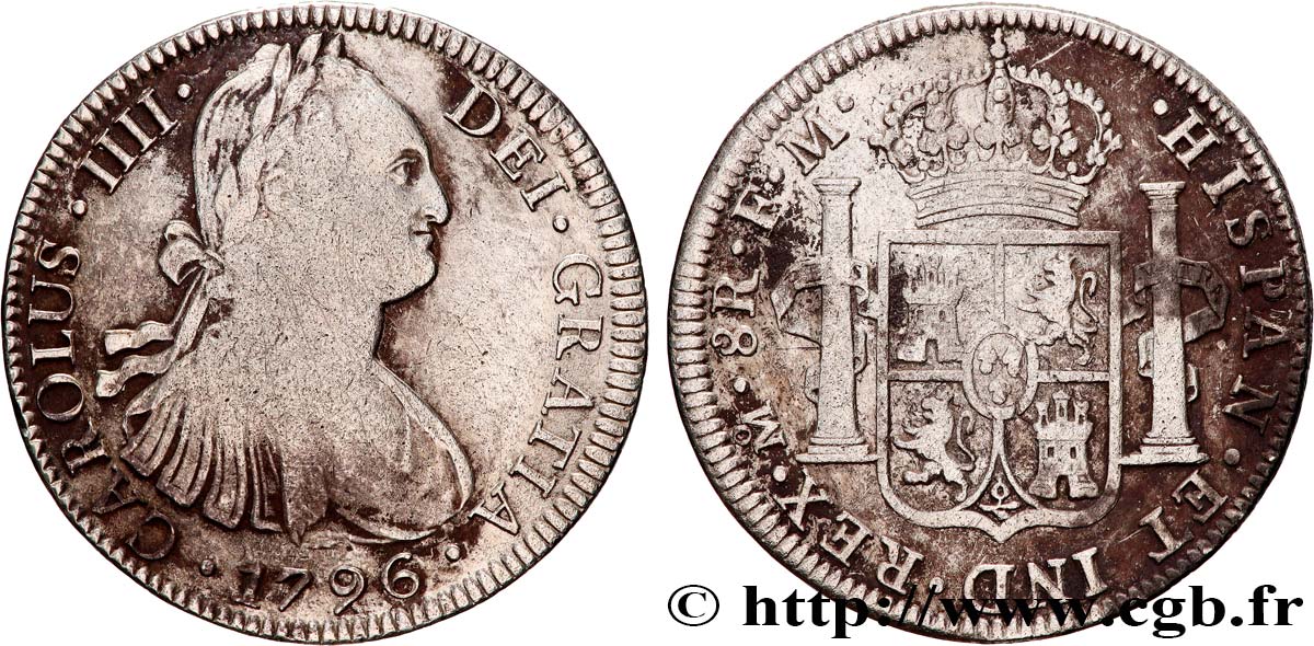 MEXIKO - KARL IV. 8 Reales Charles IV 1796 Mexico S 
