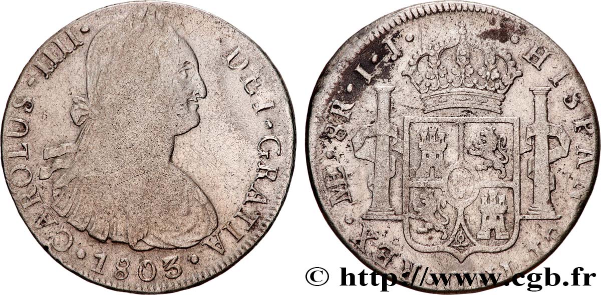 PERÙ - CARLO IV 8 Reales Charles IV 1803 Lima MB/MS 