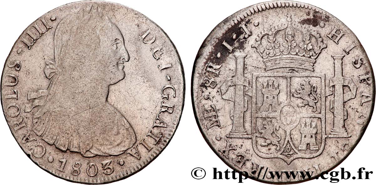 PERU - CHARLES IV 8 Reales Charles IV 1803 Lima VF/MS 