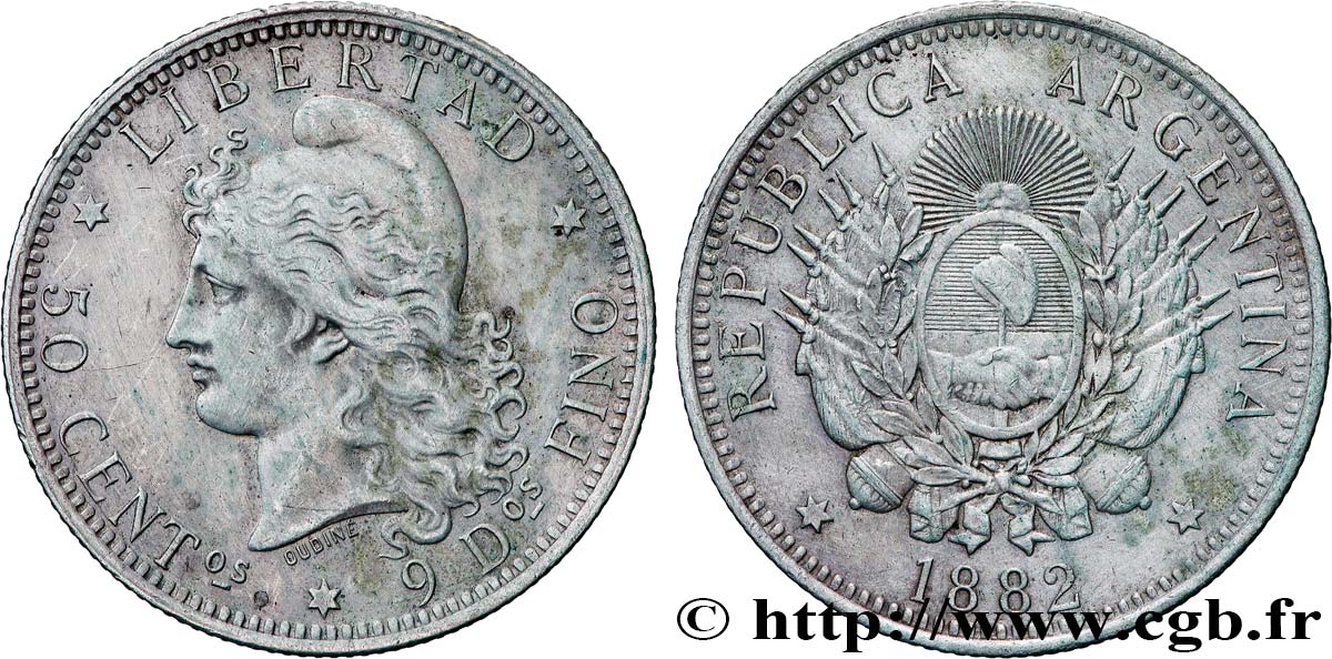 ARGENTINA 50 Centavos 1882  BB 