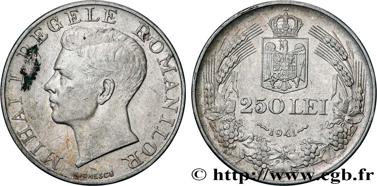 RUMANIA 250 Lei Michel Ier 1941 Hambourg MBC 