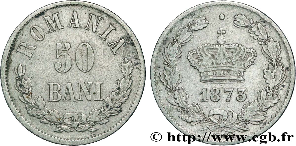 RUMÄNIEN 50 Bani 1873  SS 
