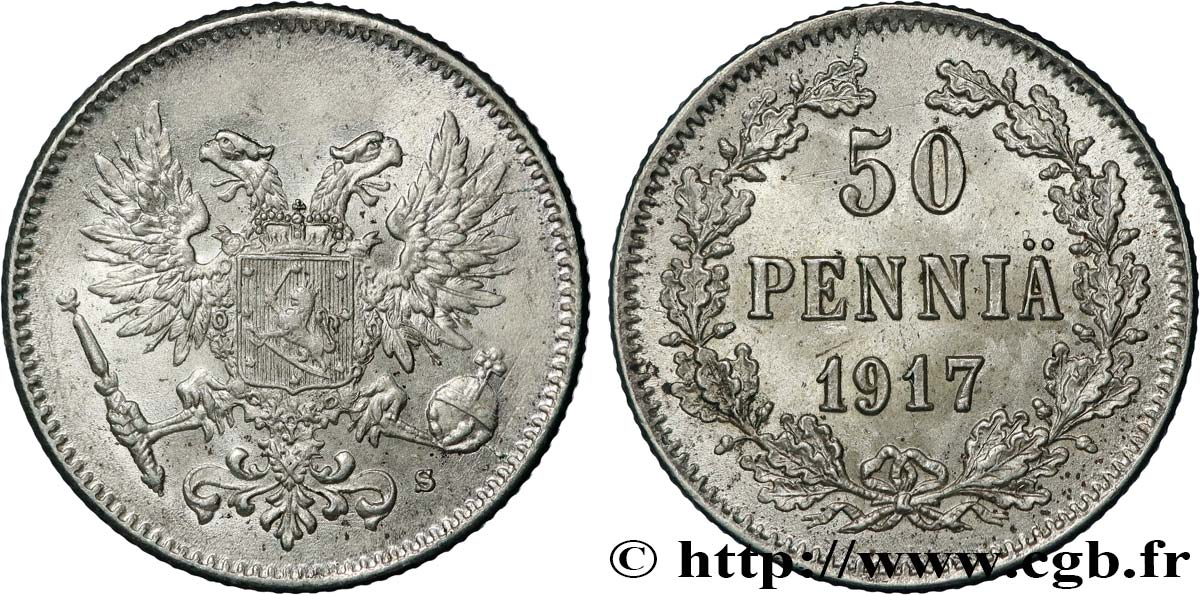 FINLANDE 50 Pennia 1917 Helsinki SUP 