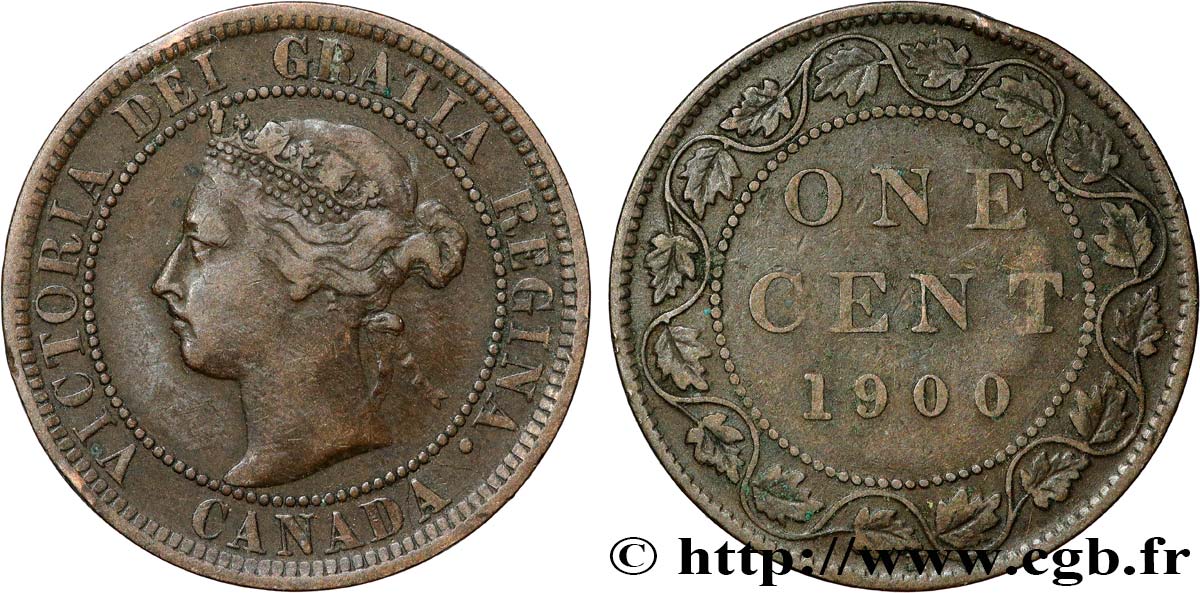 CANADA 1 Cent Victoria 1900  TTB+ 