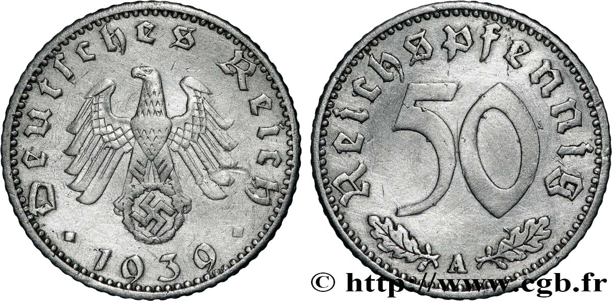 ALLEMAGNE 50 Reichspfennig 1939 Berlin TTB 