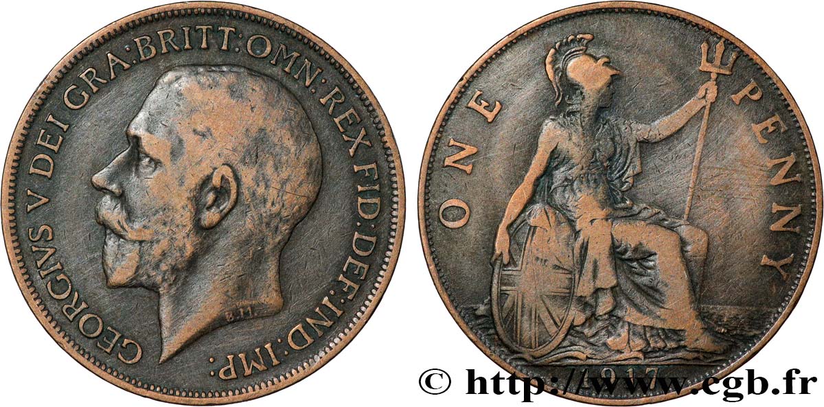 REGNO UNITO 1 Penny Georges V 1917  q.BB 