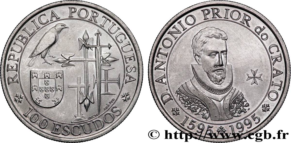 PORTUGAL 100 Escudos Antonio Prior de Crato 1995 Lisbonne AU 