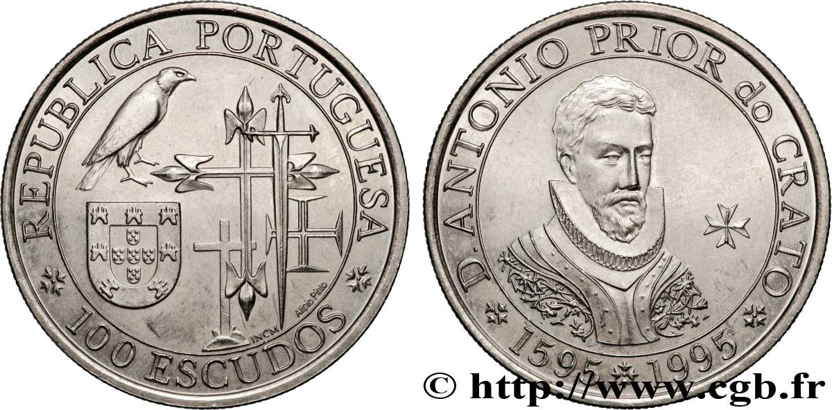 PORTUGAL 100 Escudos Antonio Prior de Crato 1995 Lisbonne VZ 