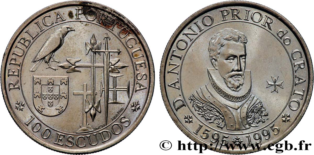 PORTUGAL 100 Escudos Antonio Prior de Crato 1995 Lisbonne EBC 