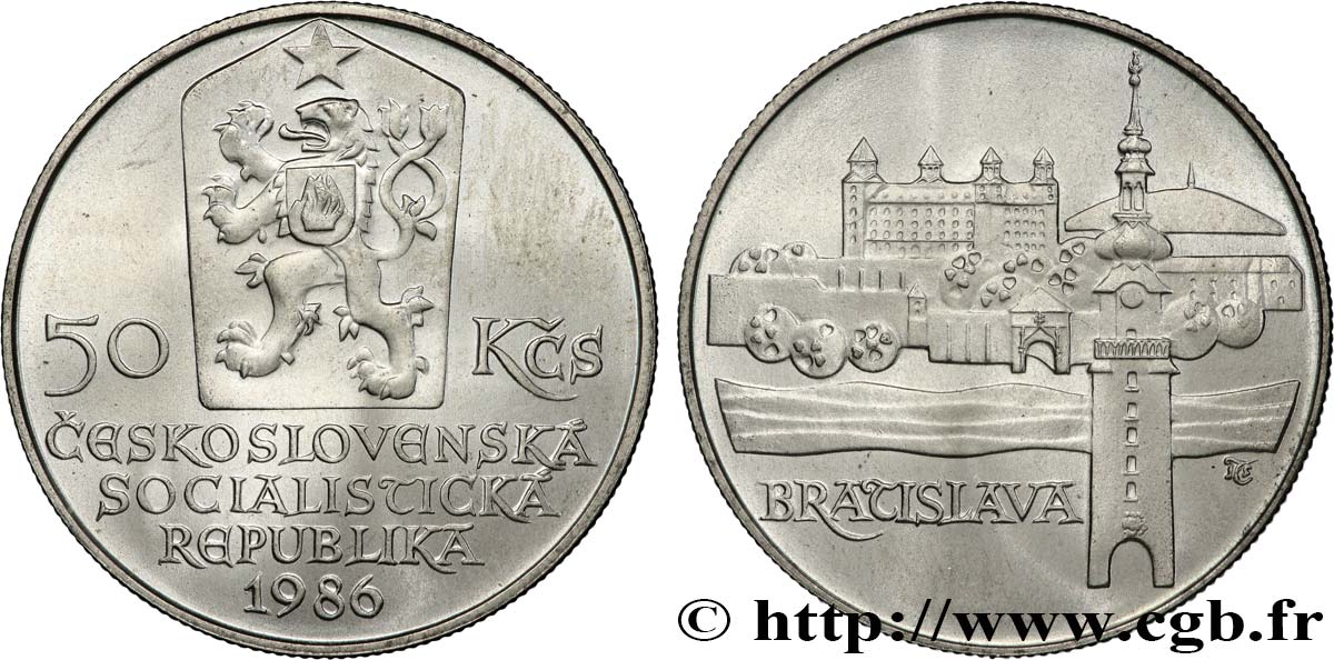 CECOSLOVACCHIA 50 Korun Ville de Bratislava 1986  MS 
