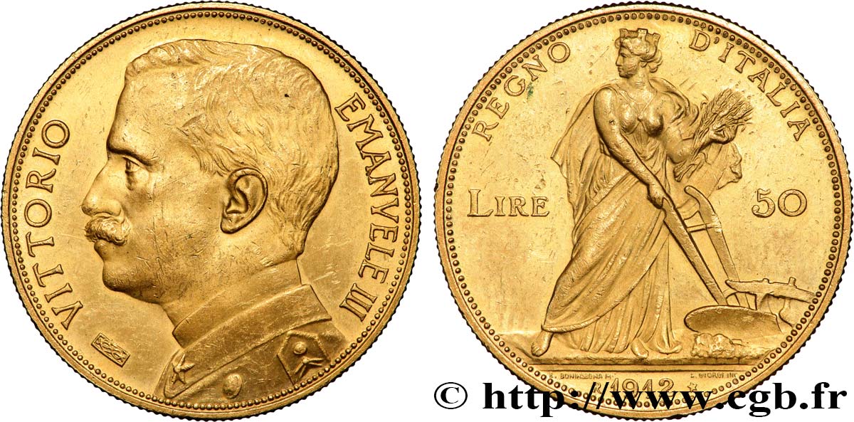 ITALIEN - ITALIEN KÖNIGREICH - VIKTOR EMANUEL III. 50 Lire 1912 Rome VZ 