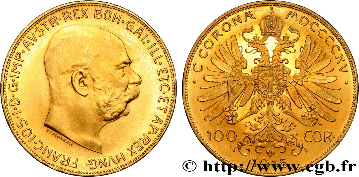 AUSTRIA - FRANZ-JOSEPH I 100 Corona  1915 Vienne AU 