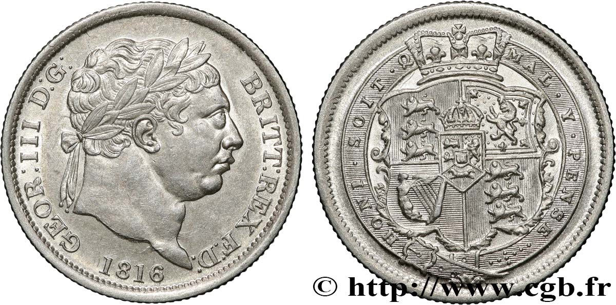 GREAT BRITAIN - GEORGE III 1 Shilling  1816  MS 