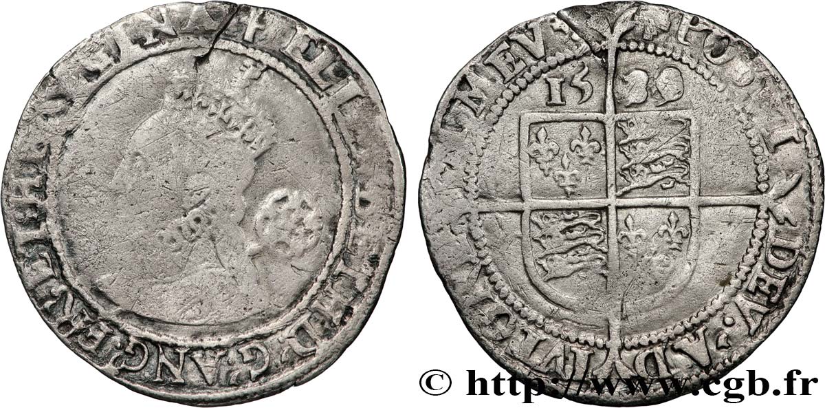 ENGLAND - KINGDOM OF ENGLAND - ELIZABETH I 6 Pence 1580 Londres VF 