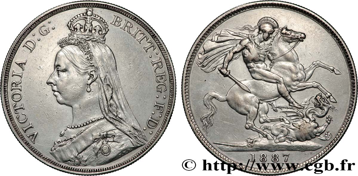 GREAT BRITAIN - VICTORIA 1 Crown buste du jubilé 1887  AU 