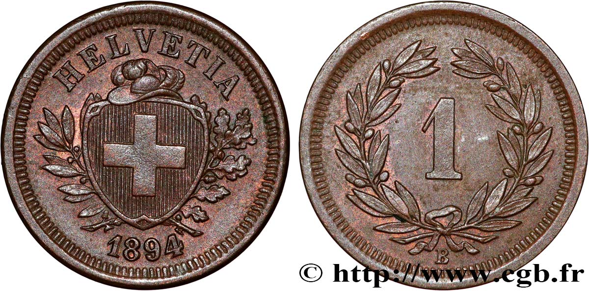 SUISSE 1 Centime (Rappen) 1894 Berne SUP 