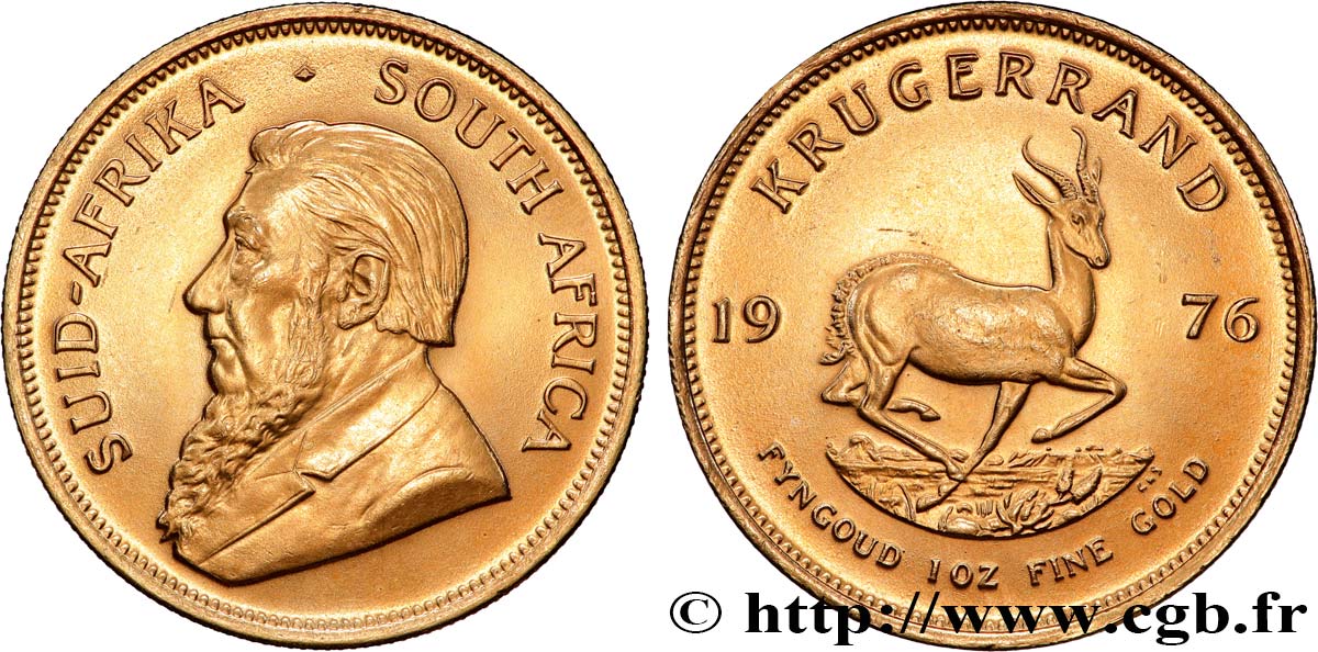 OR, PALLADIUM ET PLATINE INVESTISSEMENT 1 Oz - 1 Krugerrand Paul Kruger 1976 Prétoria SPL 