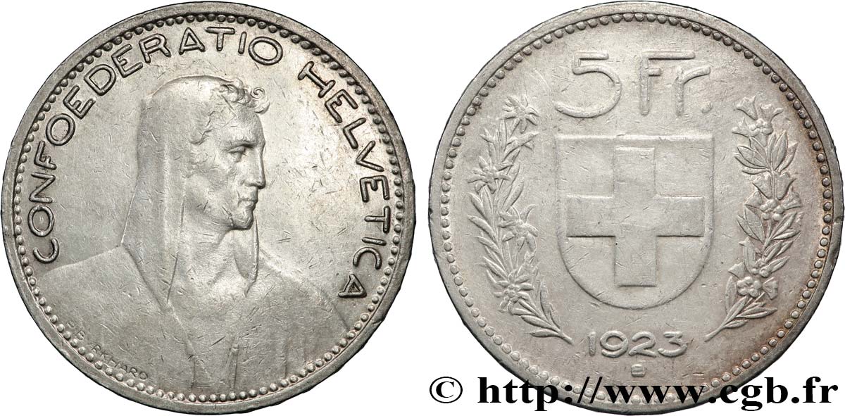 SVIZZERA  5 Francs Berger 1923 Berne q.BB 