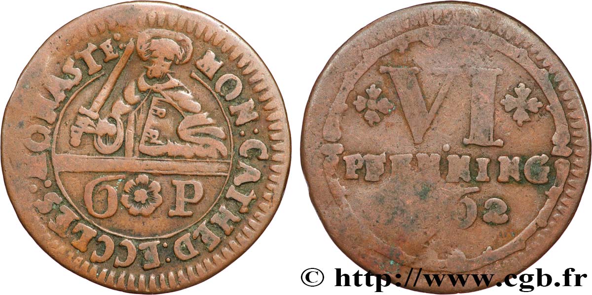 GERMANIA - MUNSTER 6 Pfenning 1762  MB 