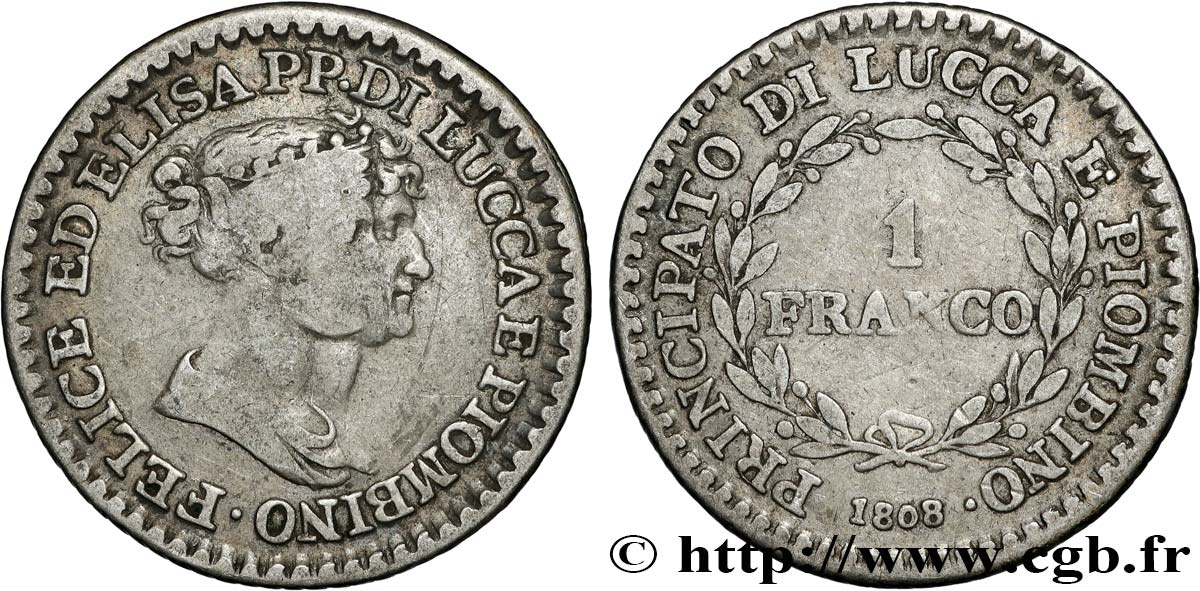 ITALIA - LUCCA Y PIOMBINO 1 Franco 1808 Florence BC+ 