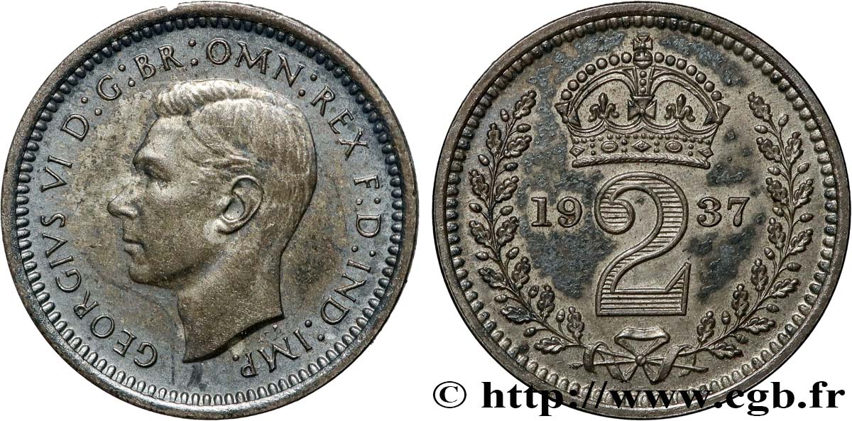 GRANDE-BRETAGNE - GEORGES VI 2 Pence  1937  SPL 